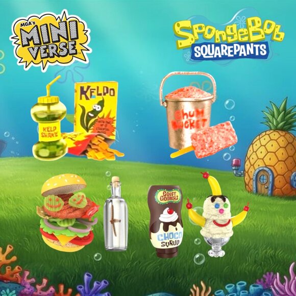 MGA's Miniverse Make It Mini Spongebob Squarepants Bundele Lot (4) Blind Capsule
